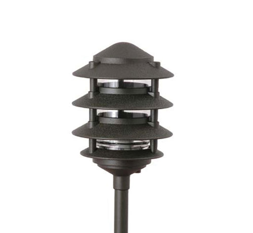 Focus Industries AL-03-4T-LEDP-WTX 12V 4W LED 300 lumens 4 Tier 6" Pagoda Hat Area Light, White Texture Finish
