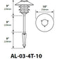 Focus Industries AL-03-4T103LED3CAM 12V 3W Omni LED Cast Aluminum 10" 4 Tier Pagoda Hat Area Light with 3" Base, Camel Tone Finish