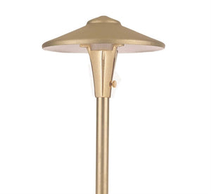 Focus Industries AL-04-BAR 12V S8 Incandescent 7.5" China Hat Area Light, Brass Acid Rust Finish