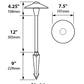 Focus Industries AL-04-LED3BAV 12V 3W Omni LED Cast Brass 7.5" China Hat Area Light, Brass Acid Verde Finish