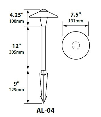 Focus Industries AL-04-LED3CAM 12V 3W Omni LED Cast Aluminum 7.5" China Hat Area Light, Camel Tone Finish