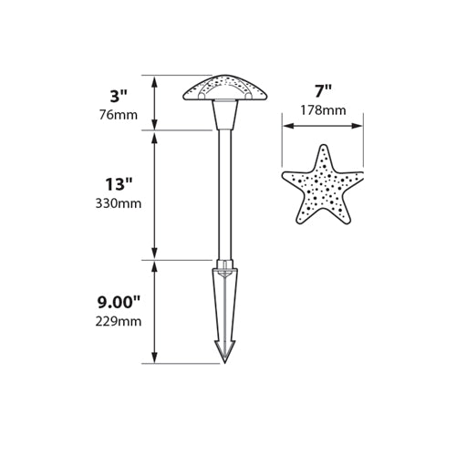 Focus Industries  12V 3W Omni LED Cast Aluminum Starfish Hat Area Light, Black Texture Finish