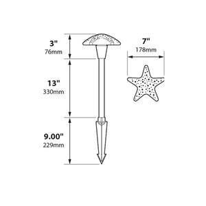 Focus Industries  12V 3W Omni LED Cast Aluminum Starfish Hat Area Light, Camel Tone Finish