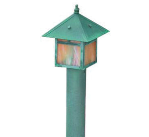 Focus Industries 12V 3W Omni LED Solid Brass Lantern Area Light with ABS Post, Camel Tone Finish
