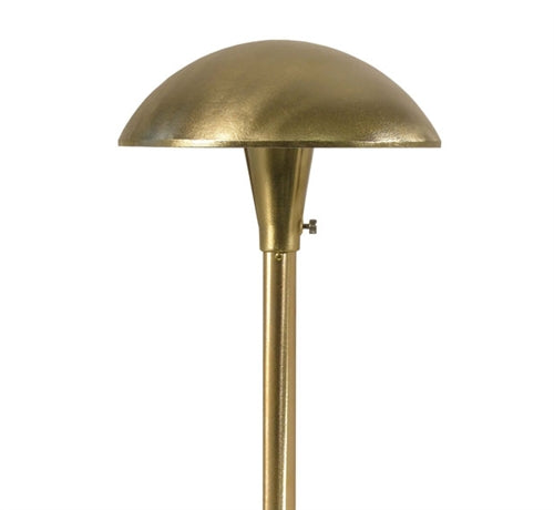 Focus Industries AL-12-BRS 12V S8 Incandescent 8" Mushroom Hat Area Light, Unfinished Brass