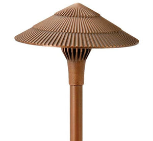 Focus Industries AL-15-LEDP-WBR 12V 4W LED 300 lumens 8" Tiki Hat Area Light, Weathered Brown Finish