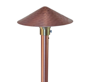 Focus Industries AL-19-HHAH-F-COP 12V 20W T3 Halogen 8" Hammered Hat Finial Area Light, Unfinished Copper