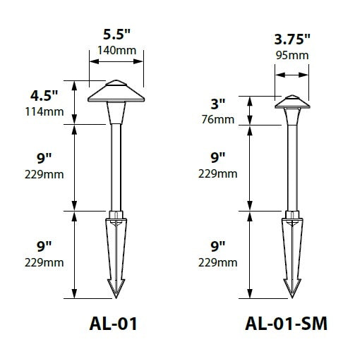Focus Industries AL01L12HTX 3W 5.5" Omni Super Saver LED Cast Aluminum China Hat Area Light, Hunter Texture Finish