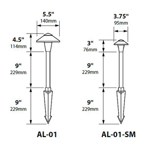Focus Industries AL01L12RBV 3W 5.5" Omni Super Saver LED Cast Aluminum China Hat Area Light, Rubbed Verde  Finish