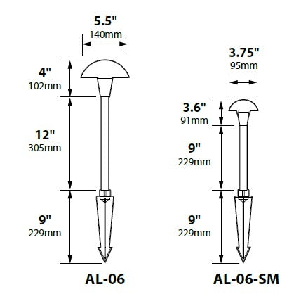 Focus Industries AL06L12CAM 12V 3W Omni LED 3.5" Cast Aluminum Mushroom Hat, Camel Tone Finish