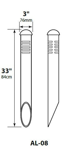 Focus Industries AL08L12HTX 12V 3W Omni LED Extruded Aluminum 3" Diameter Mini Bollard, Hunter Texture Finish