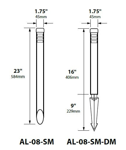 Focus Industries AL08SML12CAV 12V 3W Omni LED Copper 1.75" Diameter Mini Bollard, Copper Acid Verde Finish