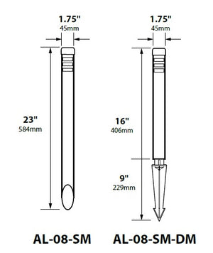 Focus Industries AL08SML12COP 12V 3W Omni LED Copper 1.75" Diameter Mini Bollard, Copper Finish