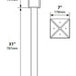Focus Industries AL09L12WBR 12V 3W Omni LED Brass Post Lantern Area Light with ABS Post, Weathered Brown Finish
