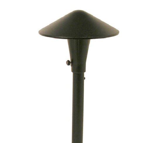 Focus Industries AL17L12BLT 12V 3W Omni LED 8" Cast Aluminum China Hat Area Light, Black Texture Finish