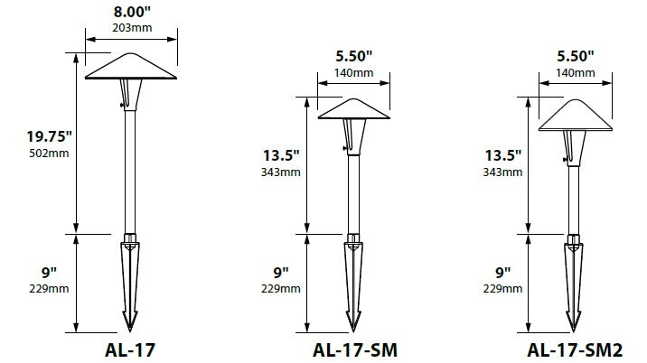 Focus Industries AL17SMAHL12CPR 12V 3W Omni LED 5.5" Cast Aluminum China Hat Area Light with Adjustable Hub, Chrome Powder Finish