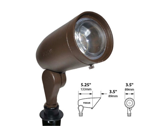 Focus Industries DL-20-AC-MR16-WIR 12V 75W MR16 Halogen Bullet Directional Light with Angle Collar, Weathered Iron Finish