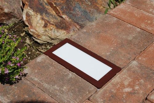 Focus Industries FA-53-WBR Stamped Aluminum Face Plate for SL-04-AL with White Acrylic Lens, Weathered Brown Finish