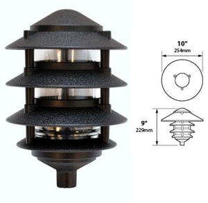 Focus Industries FAL-04-FL26S10-RST 120V 26W CFL spiral 4 Tier 10" Pagoda Hat, Rust Finish