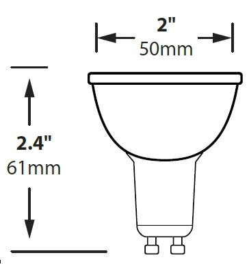 Focus Industries FL-LED-MR16SS1205W36 5W 12V Arrow Super Saver LED, MR16 GU10, 40,000 Hours, Dimmable 36 Degrees Flood, 3000K, 