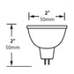 Focus Industries FL-LED-MR16SS5W36 5W 12V Arrow Super Saver LED, MR16 Bi-Pin, 40,000 Hours, Dimmable 36 Degrees Flood, 3000K, 