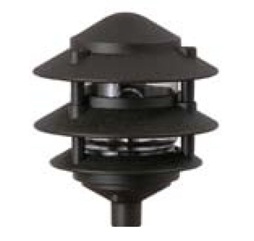 Focus Industries IAL-03-NL-CAM E26 Standard Base 3 Tier 6" Pagoda Hat Area Light, Camel Tone Finish