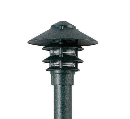 Focus Industries IAL-04-10NL3-CPR E26 Standard Base 4 Tier 10" Pagoda Hat, 3" Post Mount Base Area Light, Chrome Powder Finish