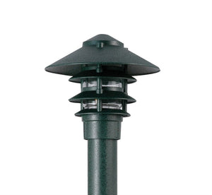 Focus Industries IAL-04-10NL3-CPR E26 Standard Base 4 Tier 10" Pagoda Hat, 3" Post Mount Base Area Light, Chrome Powder Finish