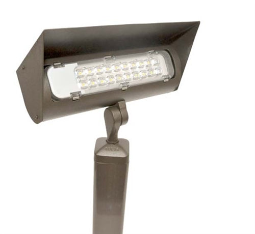 Focus Industries LFL-02-HE2727-ATV 120V 27W LED 2700K, Floodlight with Hood Extension, Antique Verde Finish