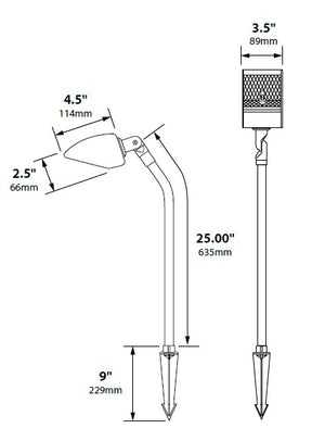 Focus Industries PGL02L12CAM 12V 3W Omni LED Cast Aluminum Putting Light with 25" Extension and Glass Lens, Camel Tone Finish