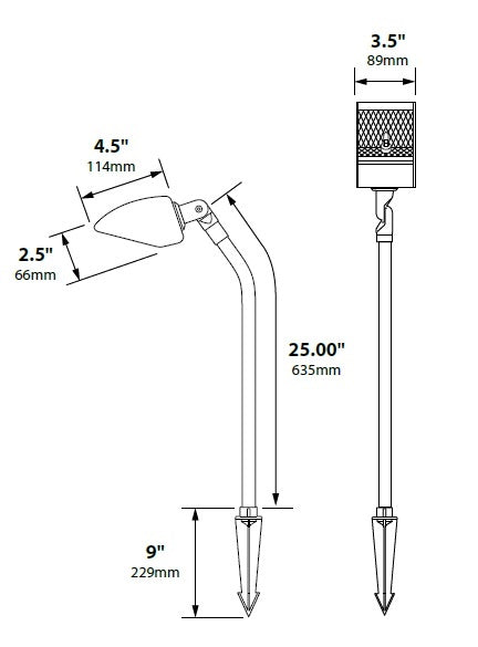 Focus Industries PGL02L12STU 12V 3W Omni LED Cast Aluminum Putting Light with 25" Extension and Glass Lens, Stucco Finish