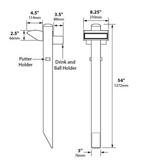 Focus Industries PGL042L12WIR 12V 2x3W Omni LED Cast Aluminum Putting Light with 54" ABS Post, Weathered Iron Finish