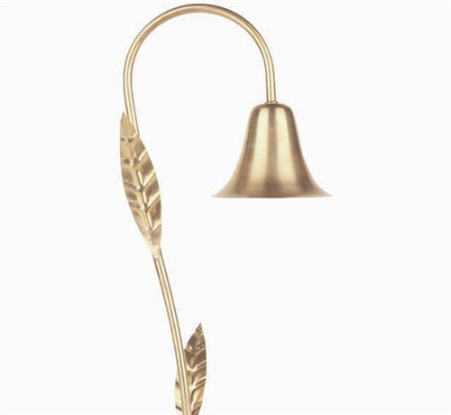 Focus Industries PL-02-LVS-BAV 12V 18W S8 Incandescent 4.5" Bell Path Light with Leaves, Brass Acid Verde Finish
