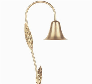 Focus Industries PL-02-LVS-BAV 12V 18W S8 Incandescent 4.5" Bell Path Light with Leaves, Brass Acid Verde Finish