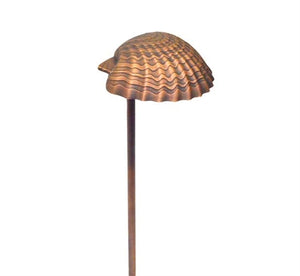 Focus Industries PL-03-DC-BRT 12V 18W S8 Incandescent 5.25" Sea Shell Hat Path Light, Bronze Texture Finish