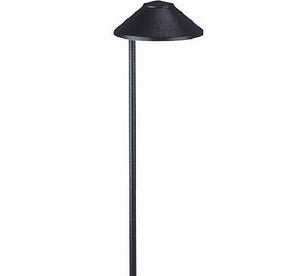 Focus Industries PL01L12WIR 12V 3W Omni LED 5.5" Cast Aluminum China Hat Path Light, Weathered Iron Finish