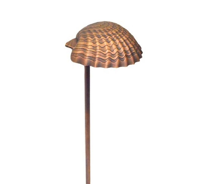 Focus Industries PL03DCL12CAM 12V 3W Omni LED Die Cast Aluminum Sea Shell Hat Path Light, Camel Tone Finish