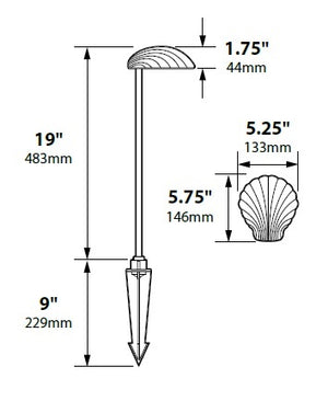 Focus Industries PL03DCL12STU 12V 3W Omni LED Die Cast Aluminum Sea Shell Hat Path Light, Stucco Finish