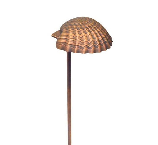 Focus Industries PL03DCL12WIR 12V 3W Omni LED Die Cast Aluminum Sea Shell Hat Path Light, Weathered Iron Finish