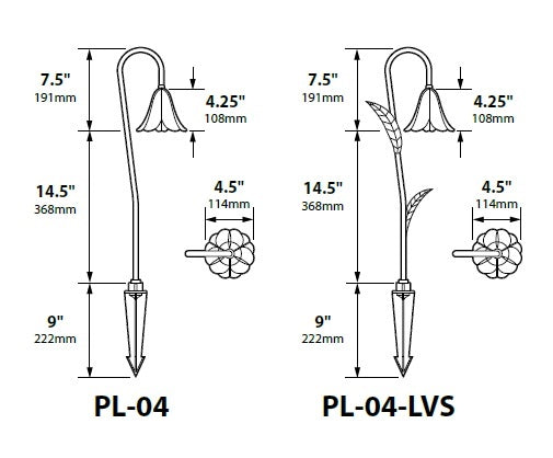 Focus Industries PL04L12STU 12V 3W Omni LED 4.5" Cast Aluminum Tulip Hat Path Light, Stucco Finish