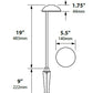 Focus Industries PL05L12WTX 12V 3W Omni LED 5.5" Cast Aluminum Mushroom Hat Path Light, White Texture Finish