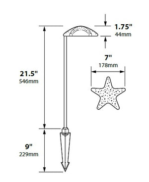 Focus Industries PL06L12HTX 12V 3W Omni LED Aluminum Starfish Path Light, Hunter Texture Finish