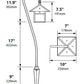 Focus Industries PL09L12CPR 12V 3W Omni LED Brass Lantern and Stem Path Light, Chrome Powder Finish