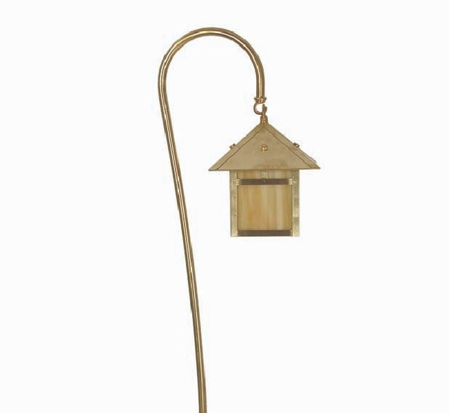 Focus Industries PL09L12STU 12V 3W Omni LED Brass Lantern and Stem Path Light, Stucco Finish