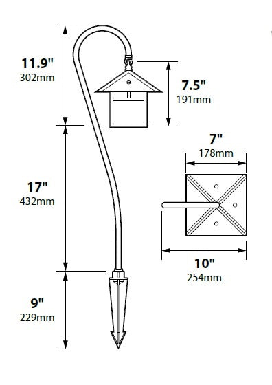 Focus Industries PL09L12WTX 12V 3W Omni LED Brass Lantern and Stem Path Light, White Texture Finish