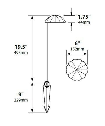 Focus Industries PL10L12CPR 12V 3W Omni LED Cast Aluminum Scallop Hat Path Light, Chrome Powder Finish
