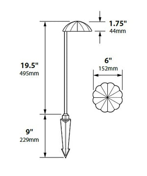 Focus Industries PL10L12CPR 12V 3W Omni LED Cast Aluminum Scallop Hat Path Light, Chrome Powder Finish