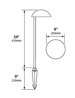 Focus Industries PL11L12HTX 12V 3W Omni LED Cast Aluminum Mushroom Hat Path Light, Hunter Texture Finish