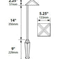 Focus Industries PL14L12BRS 12V 3W Omni LED 5" Pyramid Hat Path Light, Brass Finish