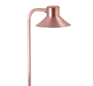 Focus Industries PL16L12CAV 12V 3W Omni LED 5.5" Spun Copper Bell Path Light with Copper Side Mount, Copper Acid Verde Finish